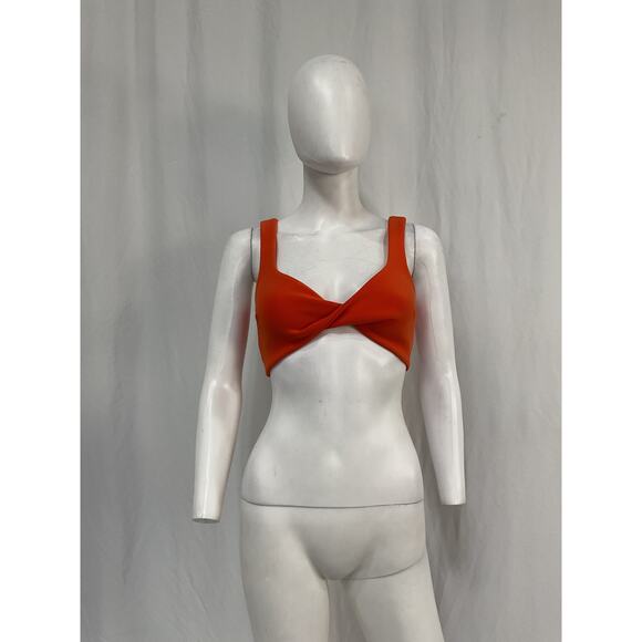 Bec + Bridge Orange Poly Clover Crop Top Size 4 - NWT - Picture 2 of 5